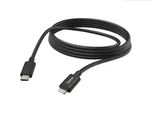 Cablu de date Hama 201599, USB-C - Lightning, 3m (Negru)