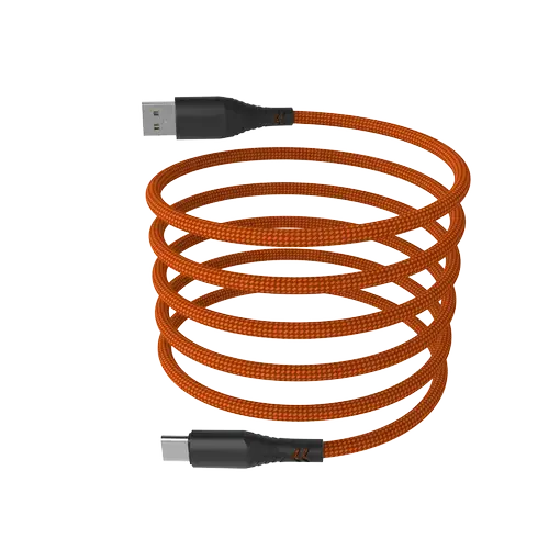 Cablu de date HAMMER AKC001409, 65 W, USB-C la USB-C, 3A, 1m (Portocaliu)