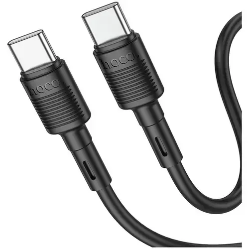 Cablu de Date HOCO X83 Victory, USB Type-C la USB Type-C, 1m, PD 60W, 3A, Negru