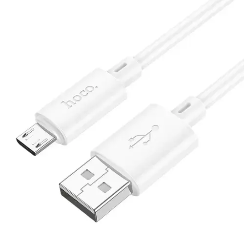 Cablu de date HOCO X88, USB-A - microUSB, 18W, 1m, Alb