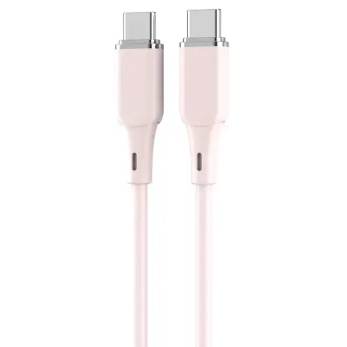 Cablu de date Lemontti LEMCPSTCF60R, Type-C la Type-C, Fast Charge, 60W, 1.2m, Roz