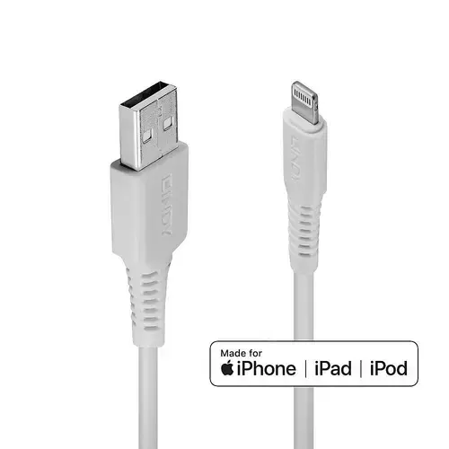 Cablu de date Lindy LY-31325, 0.5m, USB A 2.0 - Lightning