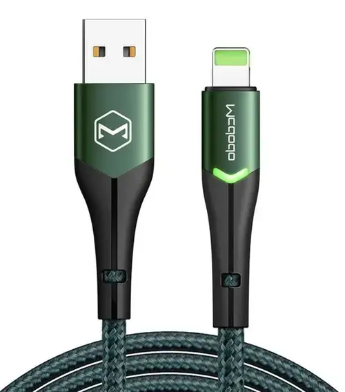 Cablu de date Mcdodo Magnificence Series CA-7844, Lightning, 1.8 m, LED indicator (Verde)