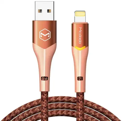 Cablu de date Mcdodo Magnificence Series CA-7845, Lightning, 1.8 m, LED indicator (Portocaliu)