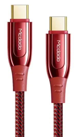 Cablu de date Mcdodo Super Charge CA-8124, USB Type-C - USB Type-C, 2 m, 100 W (Rosu)