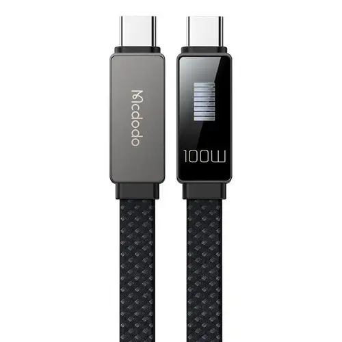 Cablu de date Mcdodo Type-C la Type-C Rhythm LED, Fast Charging, 100W, 1.2m, Negru