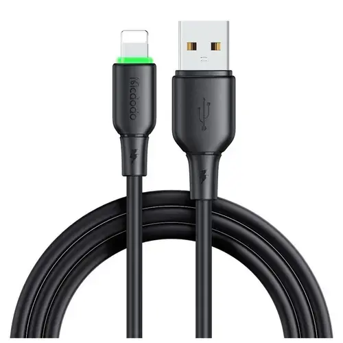 Cablu de date Mcdodo USB - Lightning Alpha Series Silicone Fast Charging, LED, 1.2m, Negru
