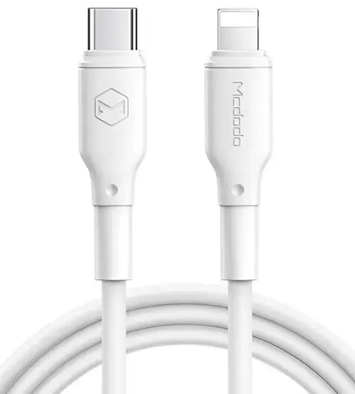 Cablu de date Mcdodo White Series CA-7290, Lightning - USB Type-C, 2 A, 1.2 m, PD (Alb)