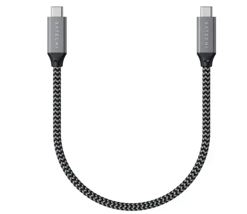 Cablu de date Satechi ST-U4C25M, USB Type-C, 100W, 25 cm (Gri)