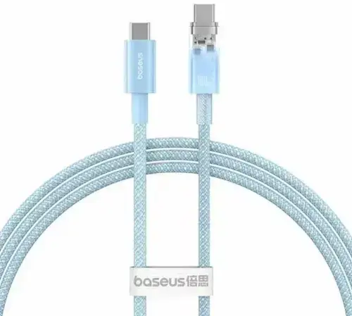 Cablu de date si alimentare Baseus Explorer, 100 W, USB-C la USB-C, Smart Temperature Control, P10319703311-00 (Albastru)