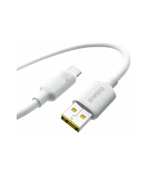 Cablu de date si alimentare Baseus Fast Charging E0426805, USB la USB Type-C, 100 W, 2m (Alb)