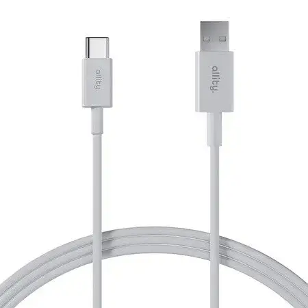 Cablu de date si incarcare Allity AUC-03, USB-A la USB-C, 3A, 1m (Alb)