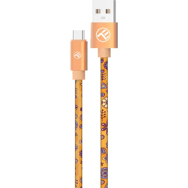 Cablu de date Tellur Graffiti TLL155651, USB-A - Type-C, 1m, Orange