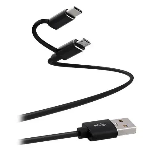 Cablu de date TNB TCUSB2IN1, USB - microUSB / USB-C, 1m