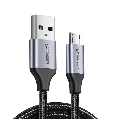 Cablu de date UGREEN Quick Charge 3.0, USB - microUSB, 2.4A, 1.5m, Negru