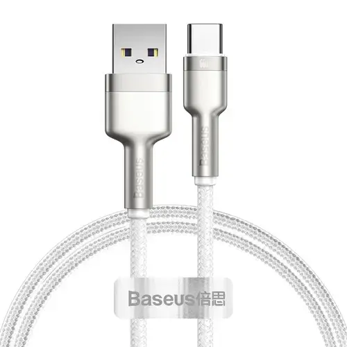 Cablu de date USB/ USB - C, Baseus, Cafule Series, 66W, Alb, 1m