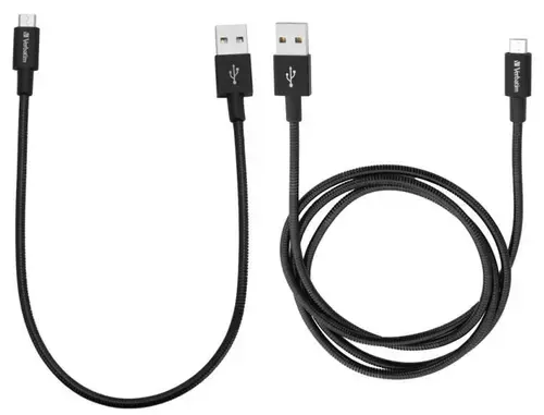 Cablu de date Verbatim, Micro USB, 2 bucati 0.3/1m (Negru)