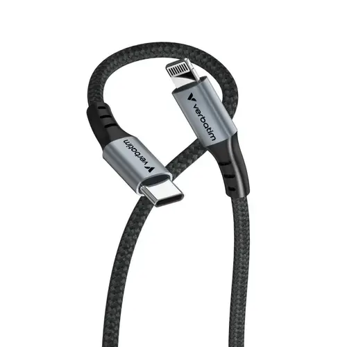 Cablu de date Verbatim Sync & Charge 31844, USB Type-C - Lightning, 18 W PD, 1.2m (Negru)