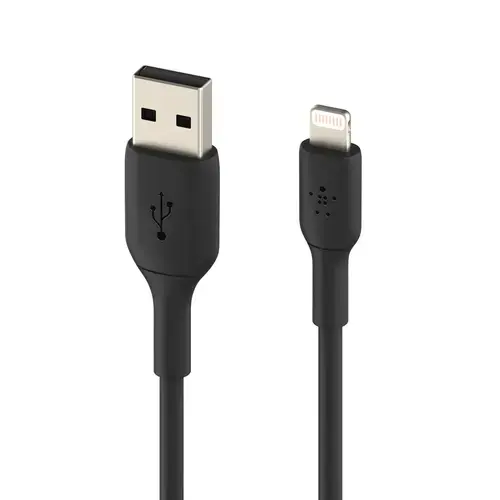 Cablu de de date Belkin BOOST CHARGE, USB-A la Lightning, PVC, 0,15m (Negru)