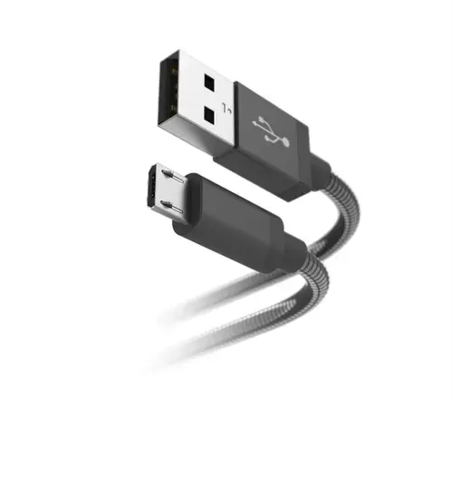 Cablu de incarcare Hama Metal, MicrUSB, 1.5 m (Negru)