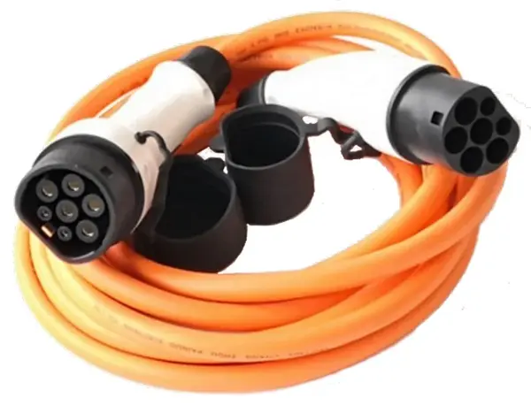 Cablu de incarcare masini electrice, Type 2, trifazat, 11kW, 16A, 5 m, portocaliu, Ampevo, T22-3/16P