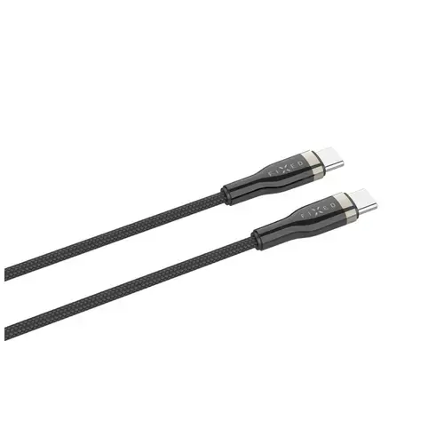 Cablu de incarcare si date FIXED cu impletitura lunga, conectori USB-C/USB-C, suport PD, 2m, USB 2.0, 100W (Negru)