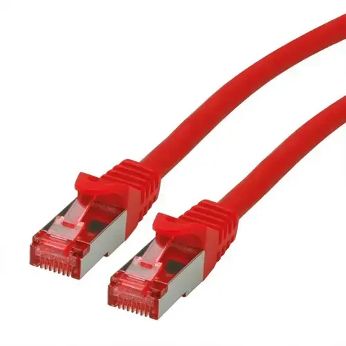 Cablu de retea din fibra optica cu miez de cupru, EFB Elektronik, S/FTP cat6A LSZH 1 m, Rosu
