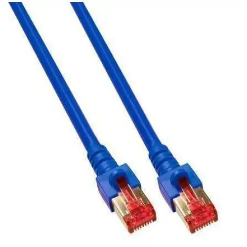 Cablu de retea din fibra optica cu miez de cupru, EFB Elektronik, S/FTP cat6A LSZH 1m, Albastru