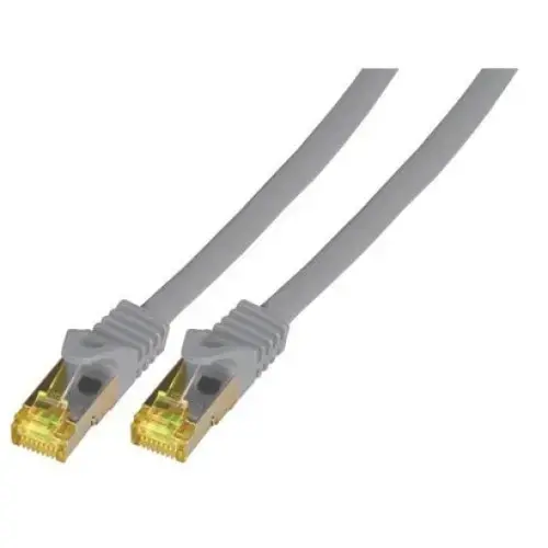 Cablu de retea din fibra optica realizat pe cablu brut, EFB Elektronik, S/FTP Cat.7 cu mufe cat6A RJ45 LSZH 3m, Gri