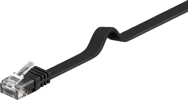 Cablu de retea flat RJ45 UTP cat.6 20m Negru, sp6uflat200C
