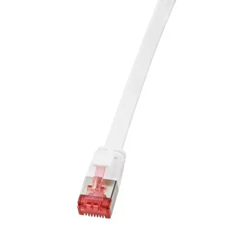 Cablu de retea LogiLink, Flat Cat.6A, 1m, Alb