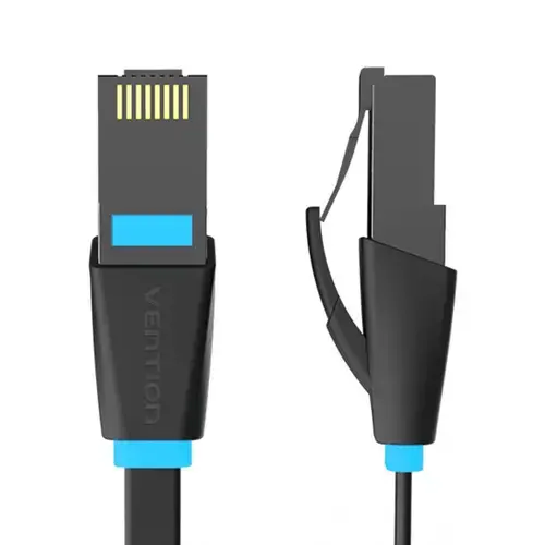 Cablu de retea plat UTP CAT6 Vention IBJBF RJ45 Ethernet 1000Mbps 1m, Negru