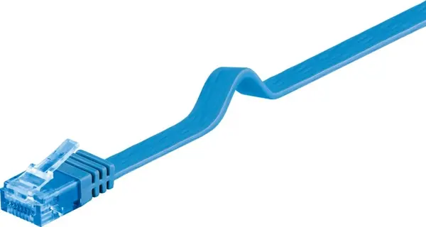 Cablu de retea RJ45 CAT 6A flat UTP 2m Albastru, Goobay 96317