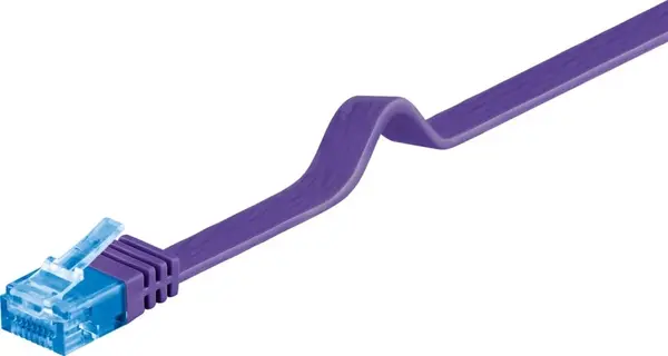 Cablu de retea RJ45 CAT 6A flat UTP 2m Mov, Goobay G96324