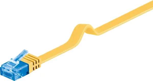 Cablu de retea RJ45 CAT 6A flat UTP 3m Galben, Goobay 96329
