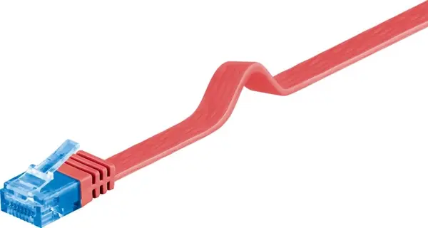 Cablu de retea RJ45 CAT 6A flat UTP 5m Rosu, Goobay 96344