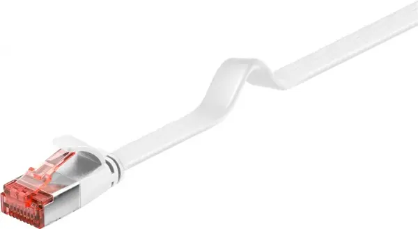 Cablu de retea RJ45 flat FTP Cat.6 3m Alb, Goobay G94918