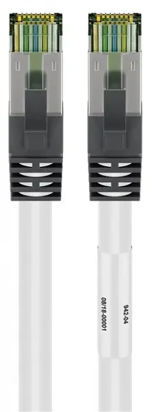 Cablu de retea RJ45 S/FTP CAT 8.1 cu mufe CAT 6A 10m Alb, Goobay G55129