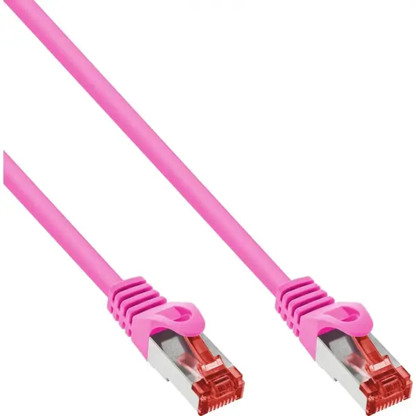 Cablu de retea RJ45 S/FTP PiMF Cat.6 1m Roz, InLine IL76411M*