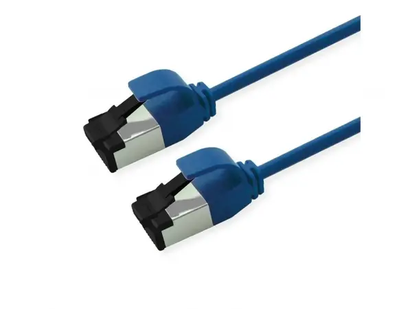 Cablu de retea RJ45 Slim U/FTP Cat. 8.1 (Class I) LSOH 0.15m Albastru, Roline 21.15.3250