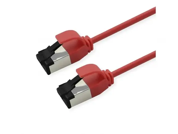 Cablu de retea RJ45 Slim U/FTP Cat. 8.1 (Class I) LSOH 0.5m Rosu, Roline 21.15.3222