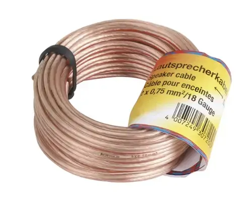 Cablu difuzor 2 x 0.75mm HAMA 205141, 10m (Transparent)