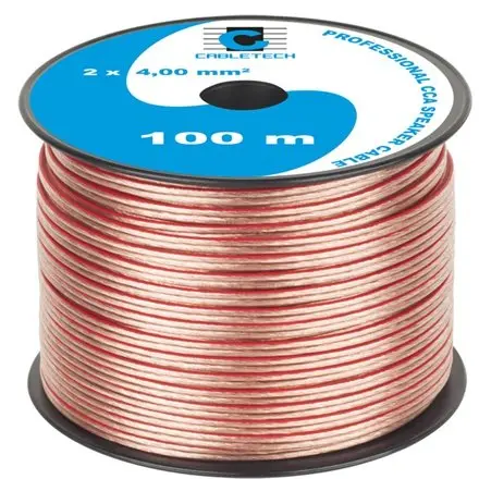 Cablu difuzor CCA, 2 x 4 mm2, transparent, rola 100m KAB0361