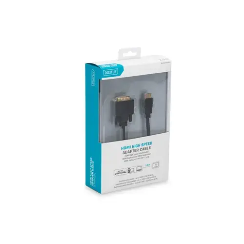 Cablu Digitus DB-330300-020-S, HDMI - DVI, 2m, Negru