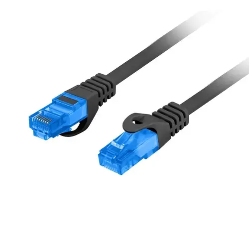 Cablu ecranat S / FTP, Lanberg 42731, cat.6A, lungime 20 m, AWG 26, 500 MHz, LSZH, de legatura retea, ethernet, mufat 2xRJ45, Negru