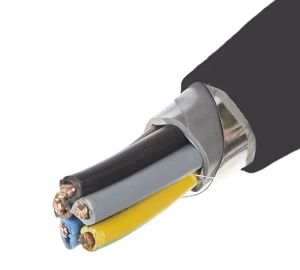 Cablu electric, cupru unifilar clasa de flexibilitate 1, izolatie de PVC, armatura din banda de otel, CYABY5X10