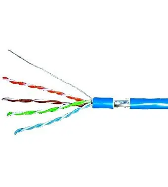 Cablu F/UTP Cat.5e Schrack 4x2xAWG24/1 PVC albastru, cutie 305 m (HSEKF424P1)