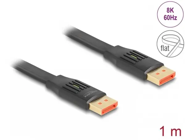 Cablu flat Displayport 8K60Hz/4K240Hz 1m, Delock 81005
