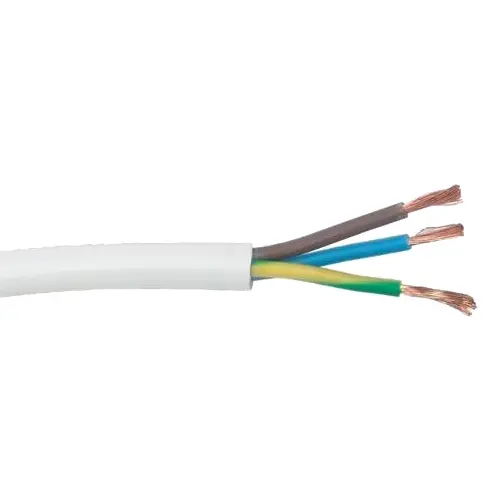 Cablu flexibil de alimentare 3x1,5 mm², 300/500V, manta PVC albă, colac 100m, ROM CABLU MYYM-3X1.5