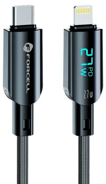 Cablu Forcell - F-Energy, C276, USB-C/Lightning, 27W, 1.2 m, negru